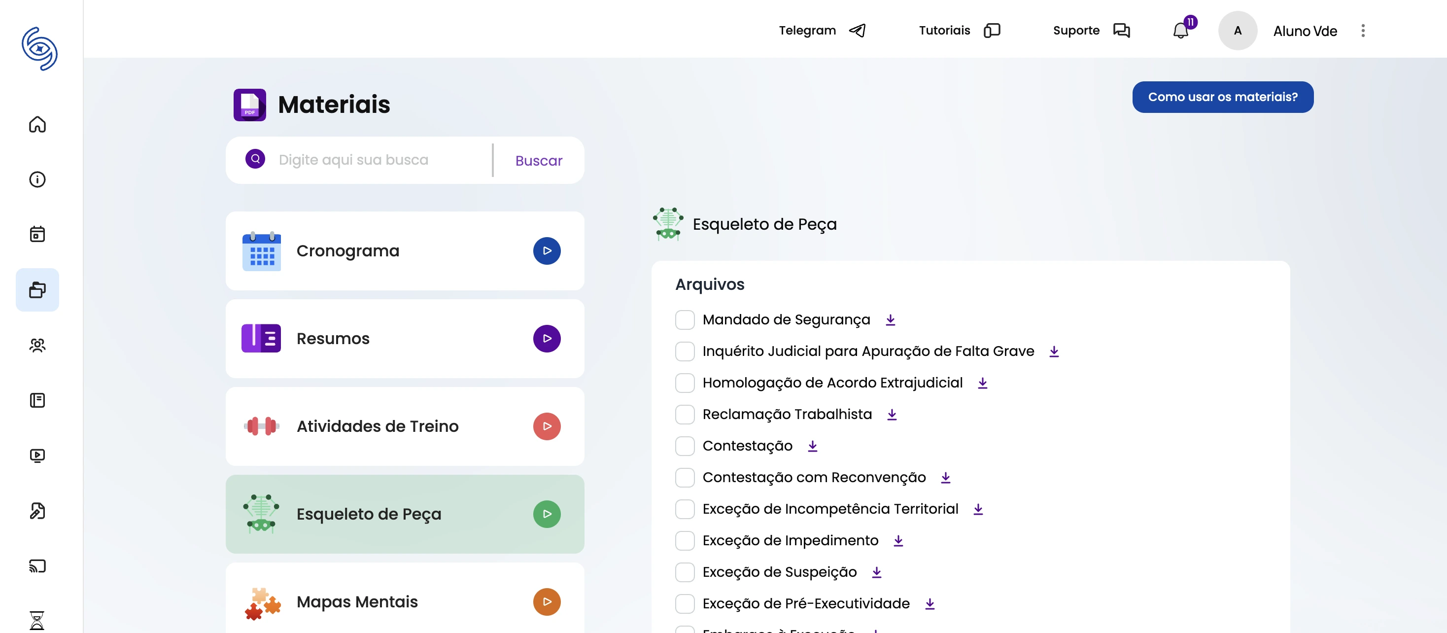 Cadernos legislativos, resumos e mapas mentais dos conteúdos estudados no cronograma.